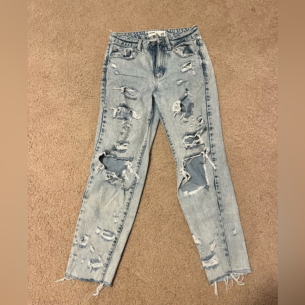 Garage Blue Straight Leg Jeans